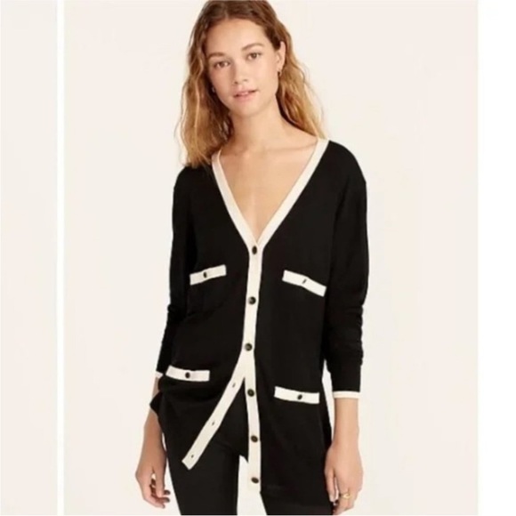 J. Crew Long Merino Wool Cardigan sweater - Picture 1 of 3